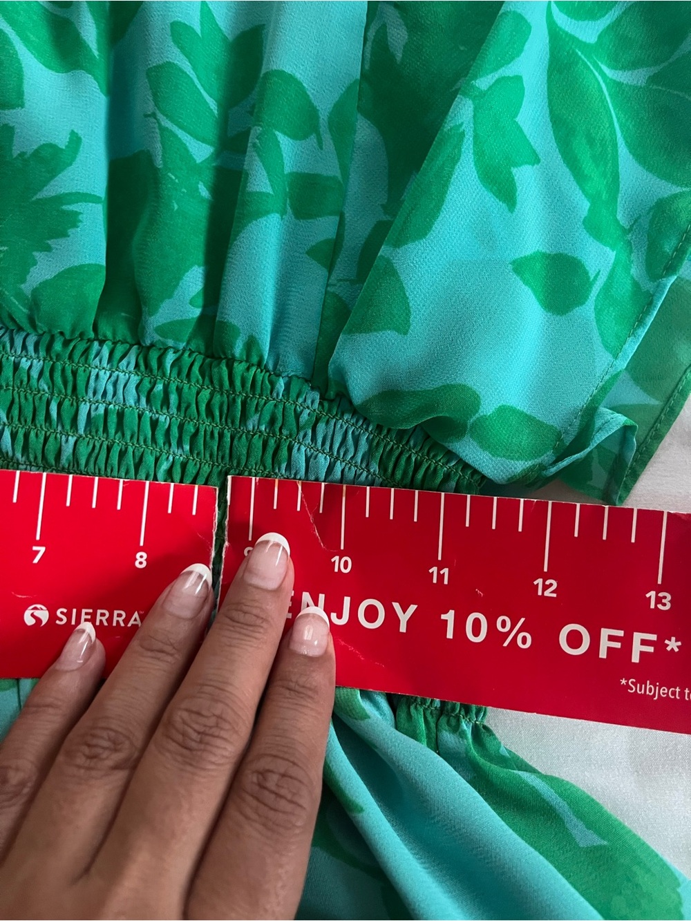 Jessica Howard 10p petite Green Floral V-Neck Short Sleeve Dress - Picture 6 of 7